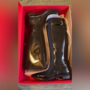 Hunter Boots Black Gloss Size 9